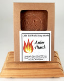 Amber Hearth is a unisex hand-poured cold process goat milk oatmeal soap made from organic ingredients by Wisconsin soap company Little Bull Falls Soap Works