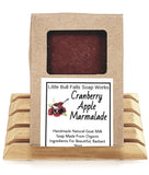 Cranberry Apple Marmalade jam goatmilk soap is made using organic food grade ingredients. Made by Little Bull Falls Soap Works located in the Wausau area of central wisconsin.