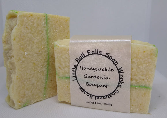 Honeysuckle Gardenia Goat Milk Soap handmade in Wisconsin by Little Bull Falls Soap Works