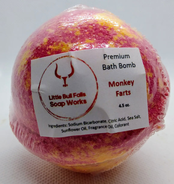 Monkey Farts bath bomb. Unique bath bomb. bath bombs for kids. Monkey Bomb!