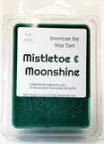 Mistletoe & Moonshine wax Melt tart is handmade in Wisconsin by Little Bull Falls Soap Works.