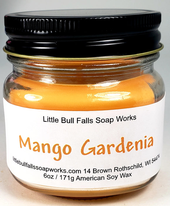 Mango Gardenia Soy wax candles. Little Bull Falls Soap Works. Wisconsin Candle Makers. Natural soy candle. Best Soy Candle. Mothers Day gift.