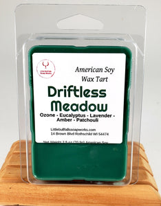 Driftless Meadow soy wax melt smells like a pristine wildflower meadow. Made in Wisconsin by candle co Little bull falls soap works 