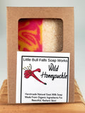 Wild honeysuckle is an organic goat milk and oatmeal soap made by Wisconsin soap company Little Bull falls Soap Works in Wisconsin.  This is a vibrant and sweet floral.