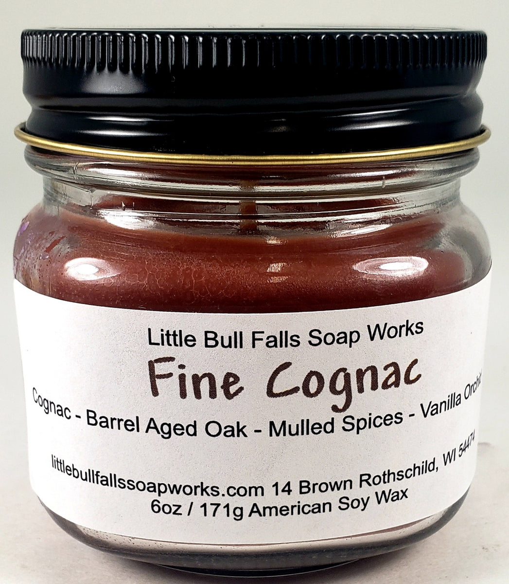 Fine Cognac Soy Wax Mason Jar Candle – Little Bull Falls Soap Works