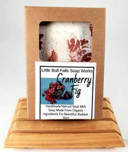 Cranberry Fig is a delightful fruity handmade soap made in Central Wisconsin by soap company Little Bull Falls Soap Works from organic ingredients. 