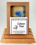 Cashmere Musk is a unisex masculine handmade goat milk oatmeal soap made in Wisconsin by Little Bull Falls Soap Works from organic ingredients. Great gift for him!