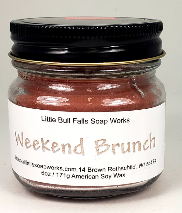 weekend brunch soy wax handmade candle. Made in Wisconsin by hand. American soy wax. American made candles.