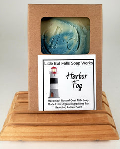 Harbor Fog Goat Milk Oatmeal soap is made from organic ingredients by Wisconsin soap company Little Bull Falls Soap Works.  Great unisex scent even a man will love!