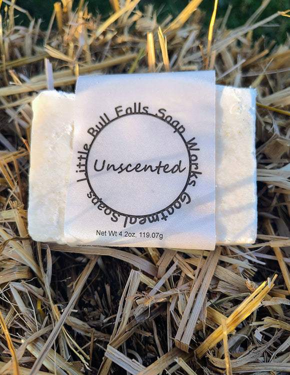 Unscented goat milk soap dye free organic made by Little Bull Falls Soap Works - a Wisconsin soapmaking company 