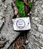Birch Bark Canoe goat milk soap bar, woodsy outdoors scented cold-processed bar handmade in Rothschild, Wisconsin by Little Bull Falls Soap Works with organic oils and butters and goat milk from small Midwest farms. A rugged everyday bar and a favorite gift for outdoors lovers.