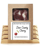 Door County Cherry Goat milk soap cold-processed old fashioned soap made from organic food ingredients by Wisconsin Soap & Candle Company Little Bull Falls Soap Works. Cherry soap.