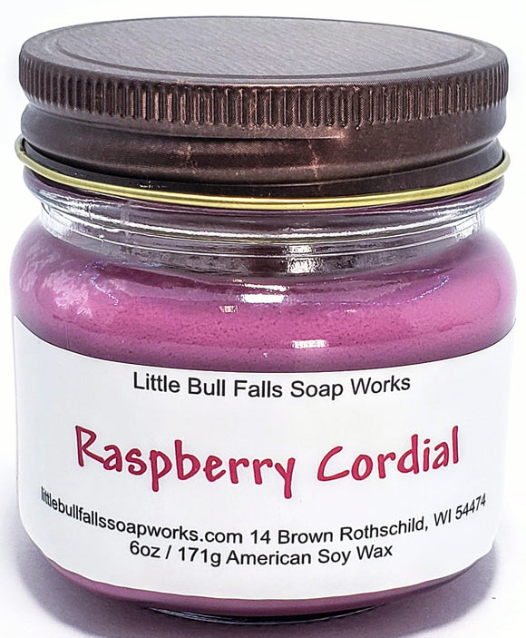 Raspberry Cordial Soy Wax Mason Jar Candle