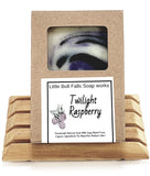 Twilight Raspberry is a mellow black raspberry and vanilla blend that is relaxing. Our cold processed soaps are made using organic food grade ingredients including raw goats milk from Wisconsin. Stop and try Little Bull Falls Soap Works of Rothshild - Wausau Metro area.