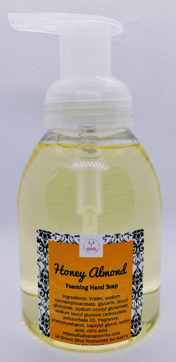 Honey Almond Foaming Hand Soap made in Wisconsin by Little Bull Falls Soap Works.