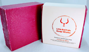 Cranberry Spice handmade vegan palm free soap. Holiday Christmas soap from Little Bull Falls Soap Works. Environmentally friendly biodegradable soap.