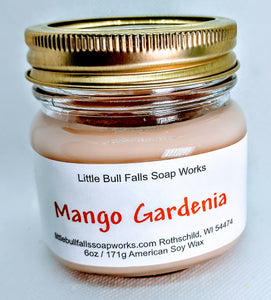 Mango Gardenia Soy wax candles. Little Bull Falls Soap Works. Wisconsin Candle Makers. Natural soy candle. Best Soy Candle. Mothers Day gift.