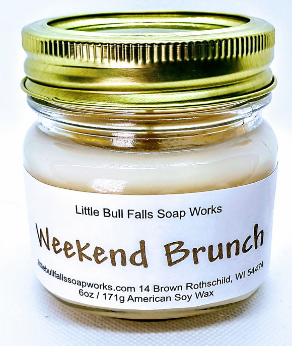 weekend brunch soy wax handmade candle. Made in Wisconsin by hand. American soy wax. American made candles.