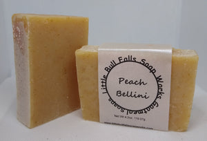 Peach Bellini natural handmade goat milk oatmeal soap. 