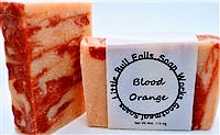 Blood orange moisturizing handmade soap bars. Artisan soap from Little Bull Falls Soap Works - handmade soap company.