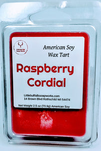 Raspberry Cordial soy wax melt tart made in Wisconsin from natural soy wax by Little Bull Falls Soap Works. Anne of Green Gables.