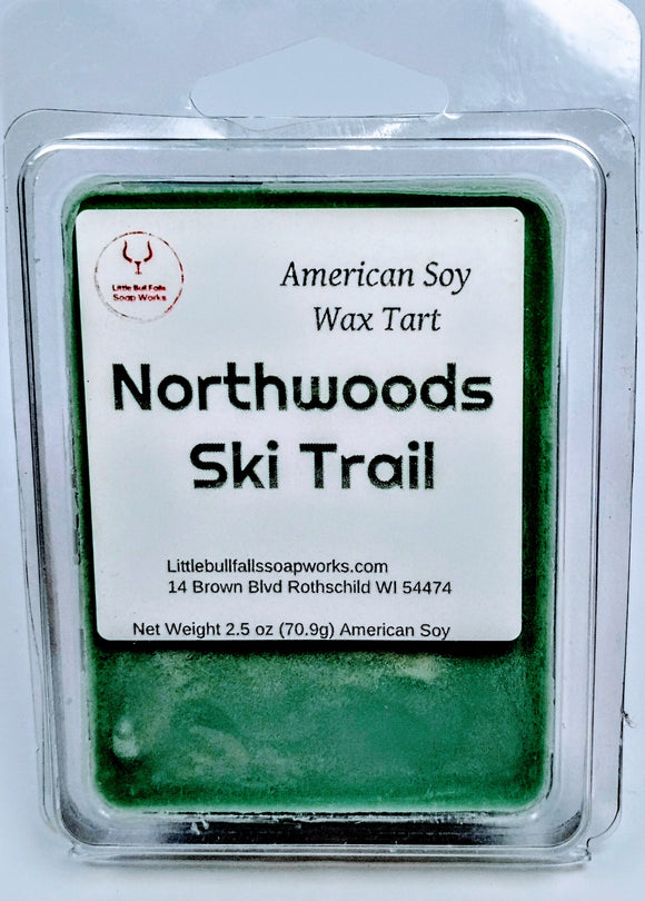 Northwoods Ski Trail soy wax melt made in Wisconsin handmade