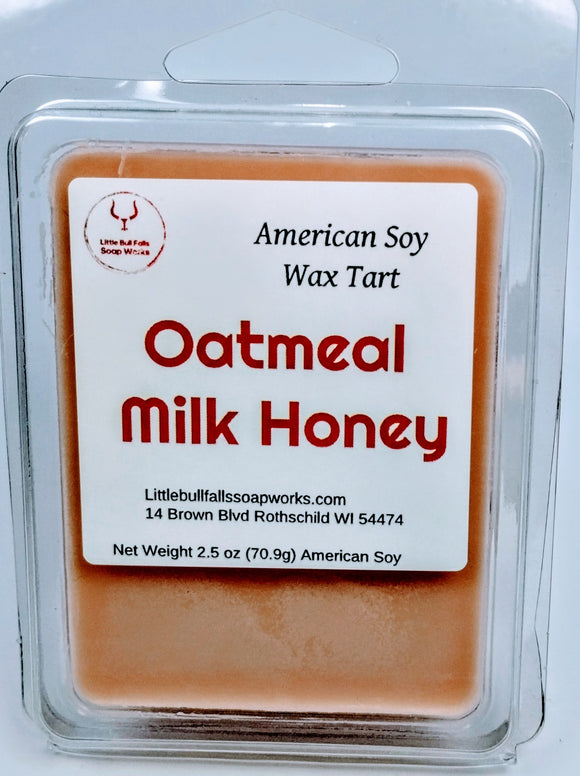 Oatmeal milk honey soy wax melt candle hand poured in Wisconsin 