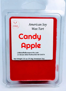 Candy Apple soy wax melt handmade in Wisconsin by Little Bull Falls Soap Works 