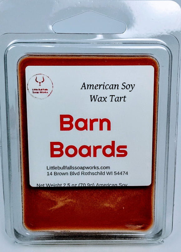 Barn Boards soy wax melt made in Wisconsin . Unique wax melt from a Wisconsin candle co.