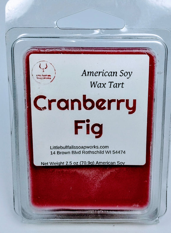 Cranberry fig soy wax melt handmade in Wisconsin by Little Bull Falls Soap Works 
