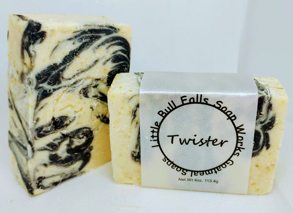 Twister handmade organic bar soap from Wisconsin. Smells like Black Tie.